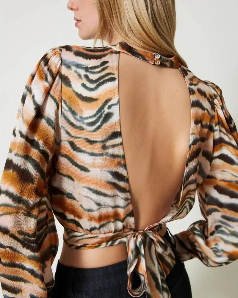 Blusa raso animalier miniatura 3
