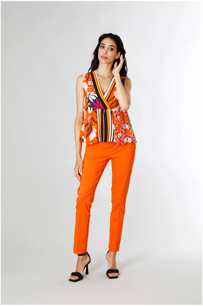 blusa smanicata stampa multifoulard xl