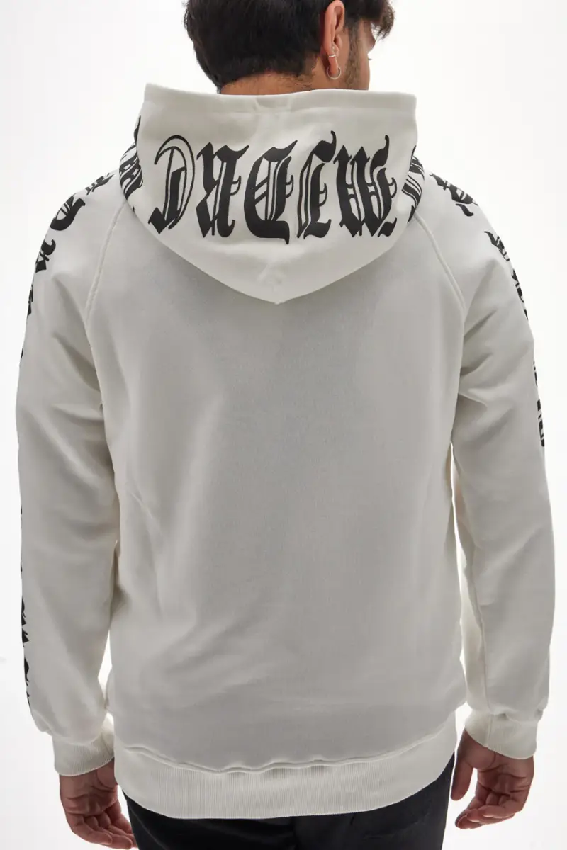 Felpa con cappuccio bianca con scritte gotiche BOARDMAN HOODIE GOTHIC 3190 [BIANCO] miniatura 2