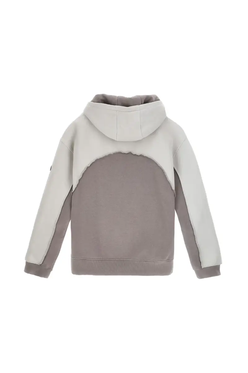 Felpa con cappuccio bicolore beige chiaro e tortora interno felpato Boardman PT-F-8050 [BEIGE miniatura 3