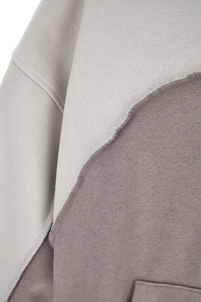 Felpa con cappuccio bicolore beige chiaro e tortora interno felpato Boardman PT-F-8050 [BEIGE miniatura 5