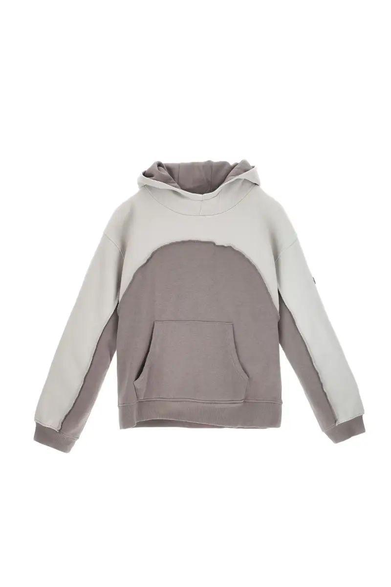 Felpa con cappuccio bicolore beige chiaro e tortora interno felpato Boardman PT-F-8050 [BEIGE