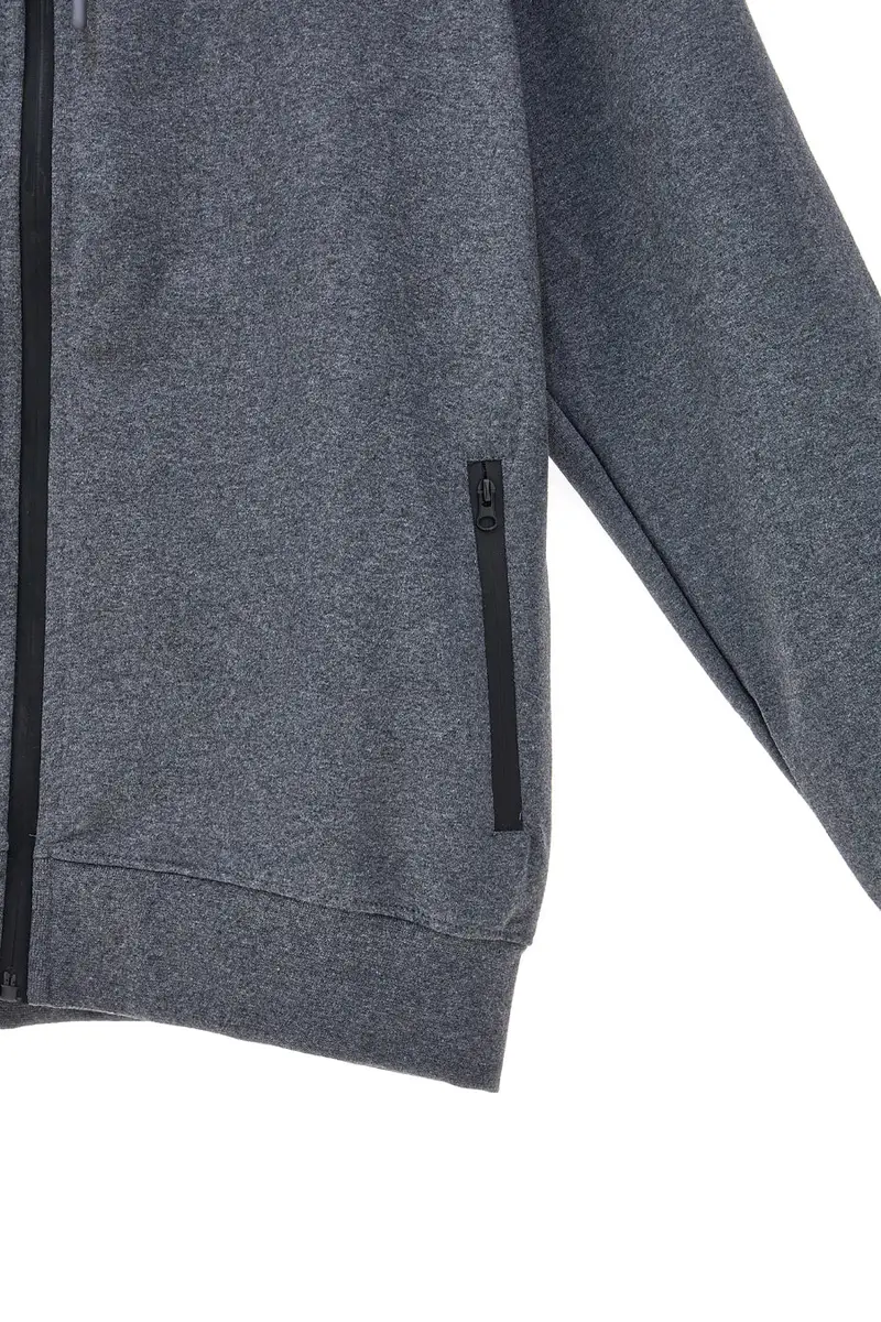 Felpa con cappuccio grigio zip intera interno felpato Boardman NBY322 [GRIGIO] miniatura 4