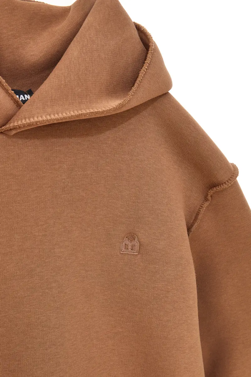 Felpa con cappuccio marrone interno felpato Boardman 100 [CAMEL] miniatura 4