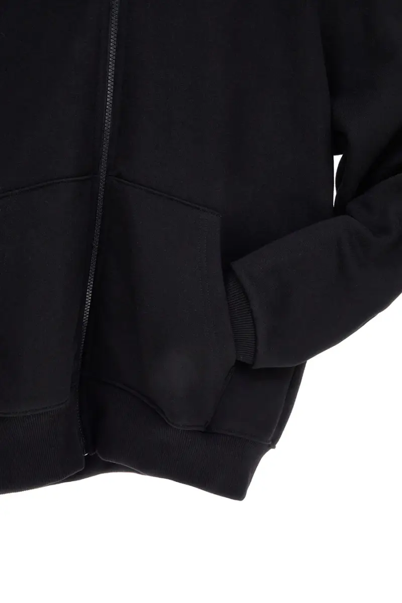 Felpa con cappuccio nera zip intera interno caldo felpato Boardman 300 [NERO] miniatura 4