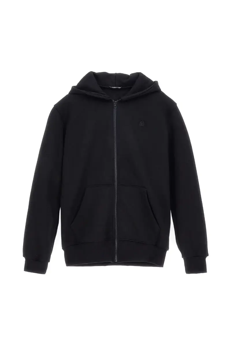 Felpa con cappuccio nera zip intera interno caldo felpato Boardman 300 [NERO]