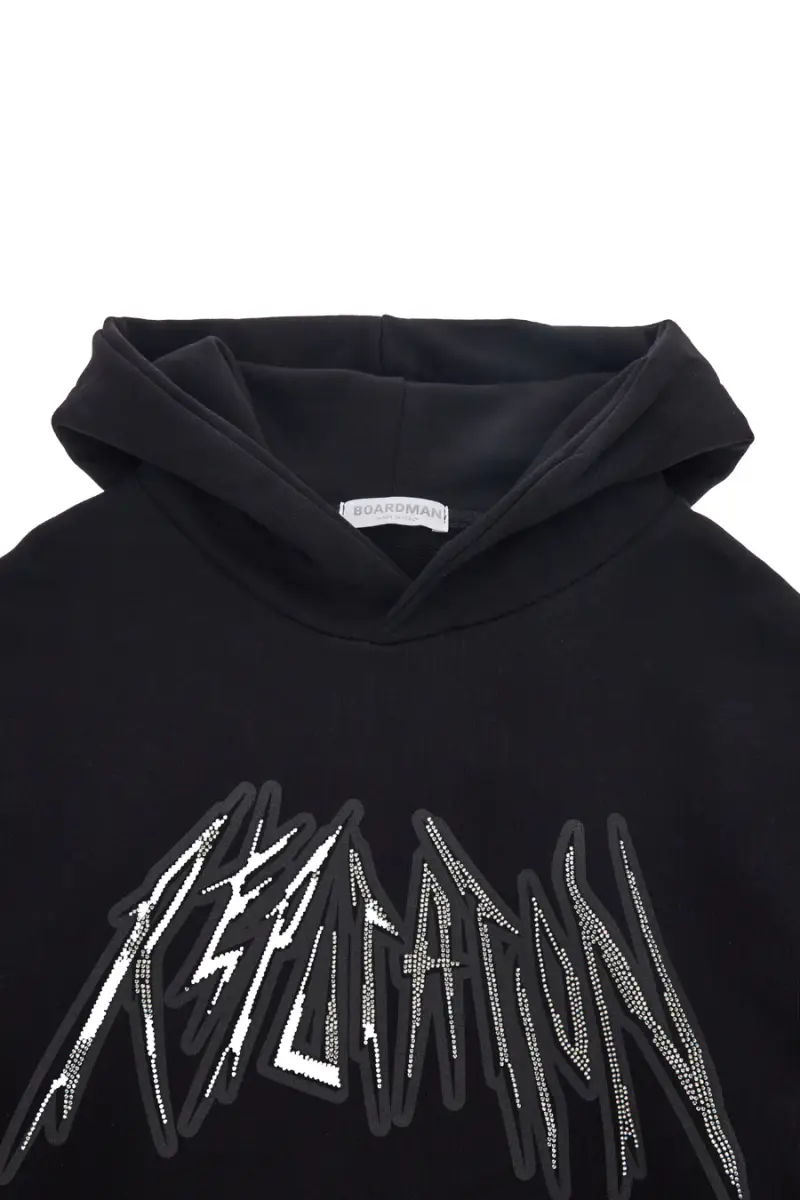 Felpa con Strass Antracite e Cappuccio Boardman 1740 [NERO] miniatura 3