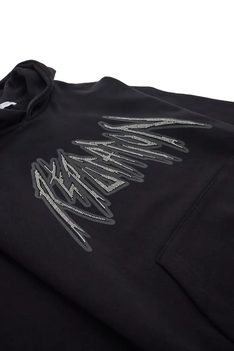 Felpa con Strass Antracite e Cappuccio Boardman 1740 [NERO] miniatura 4