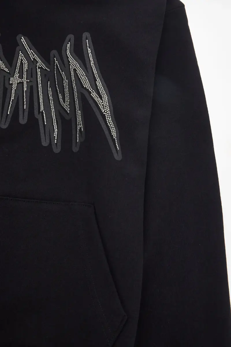 Felpa con Strass Antracite e Cappuccio Boardman 1740 [NERO] miniatura 5