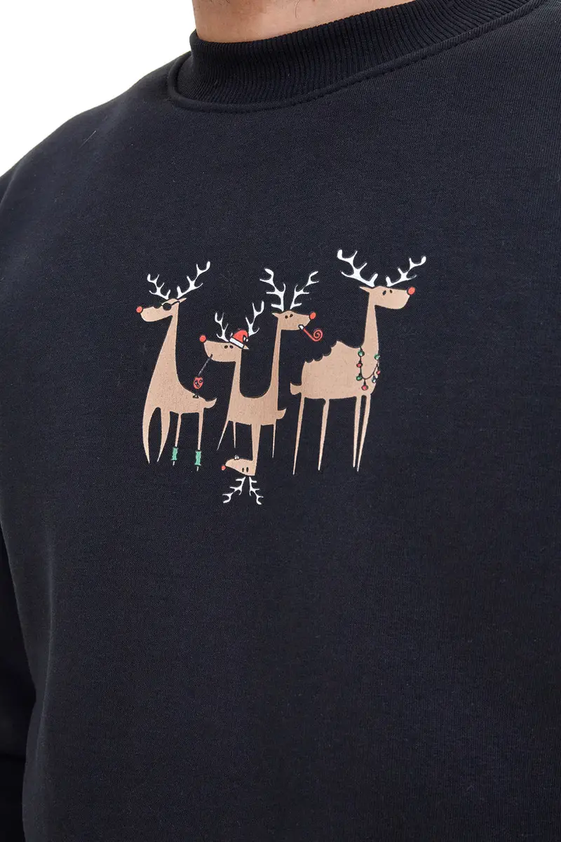 Felpa Di Natale Girocollo Nera con Renne BOARDMAN 24403 [NERO] miniatura 2