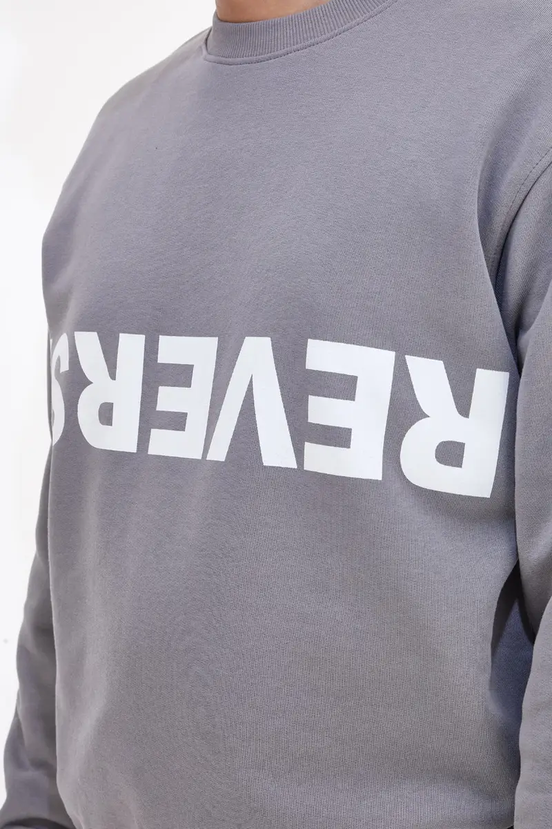 Boardman Maglia Girocollo Grigia con Scritta Reverse miniatura 3