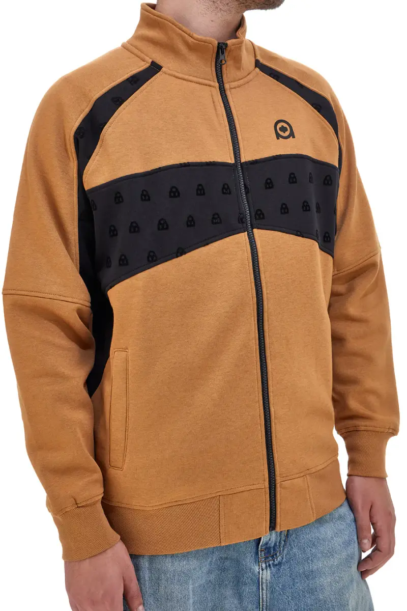 Felpa marrone e nera con cerniera centrale BOARDMAN 1001 [TABACCO] miniatura 2