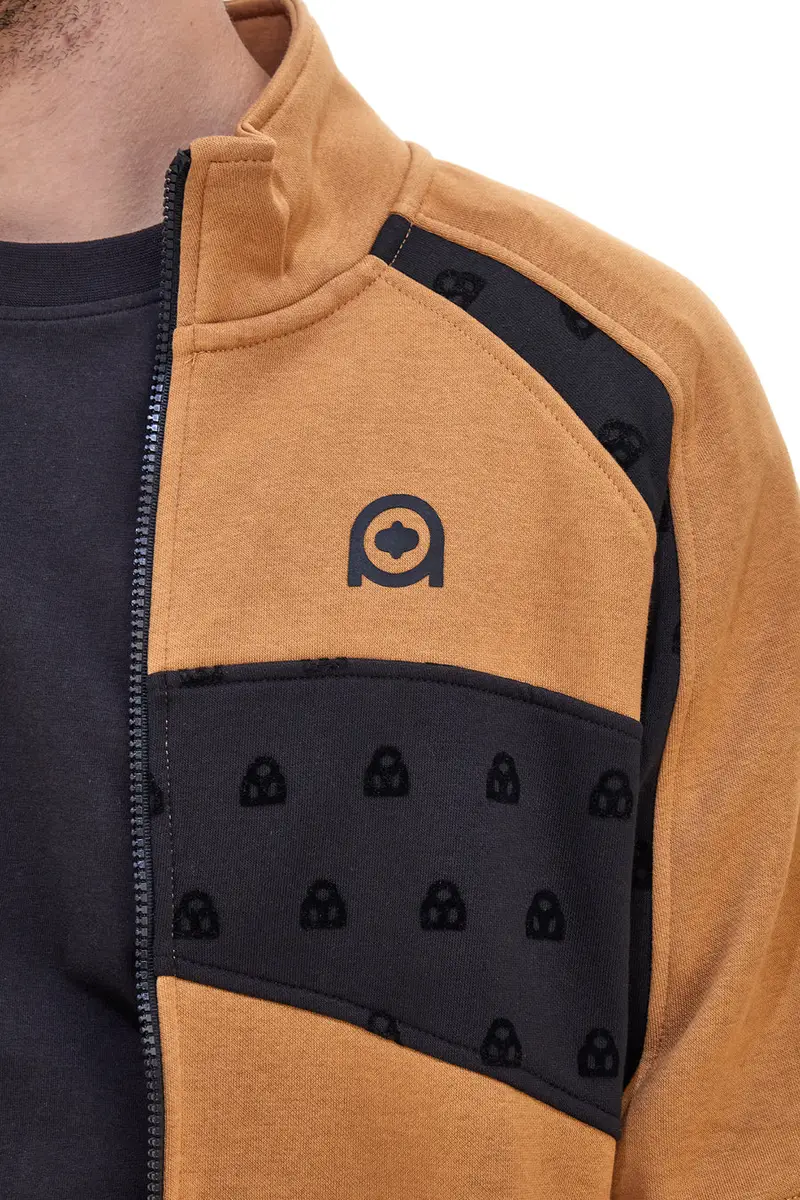 Felpa marrone e nera con cerniera centrale BOARDMAN 1001 [TABACCO] miniatura 3