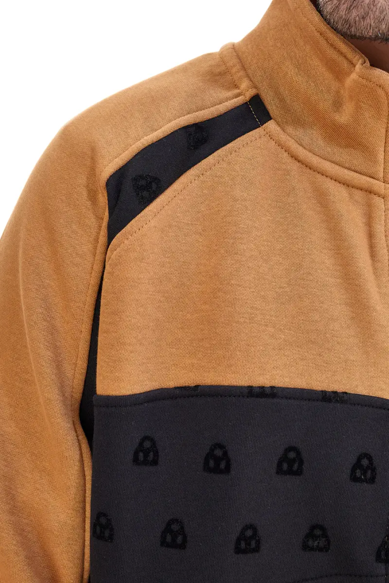 Felpa marrone e nera con cerniera centrale BOARDMAN 1001 [TABACCO] miniatura 5