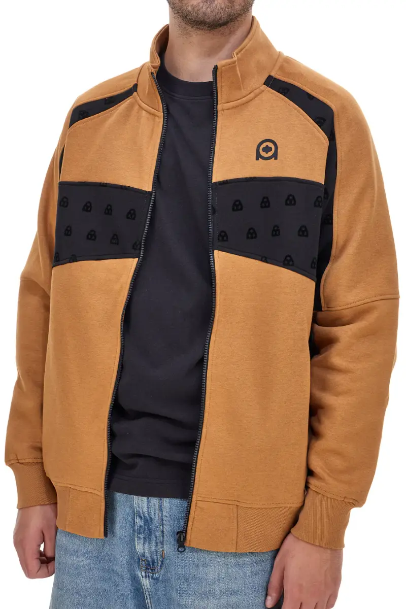 Felpa marrone e nera con cerniera centrale BOARDMAN 1001 [TABACCO]