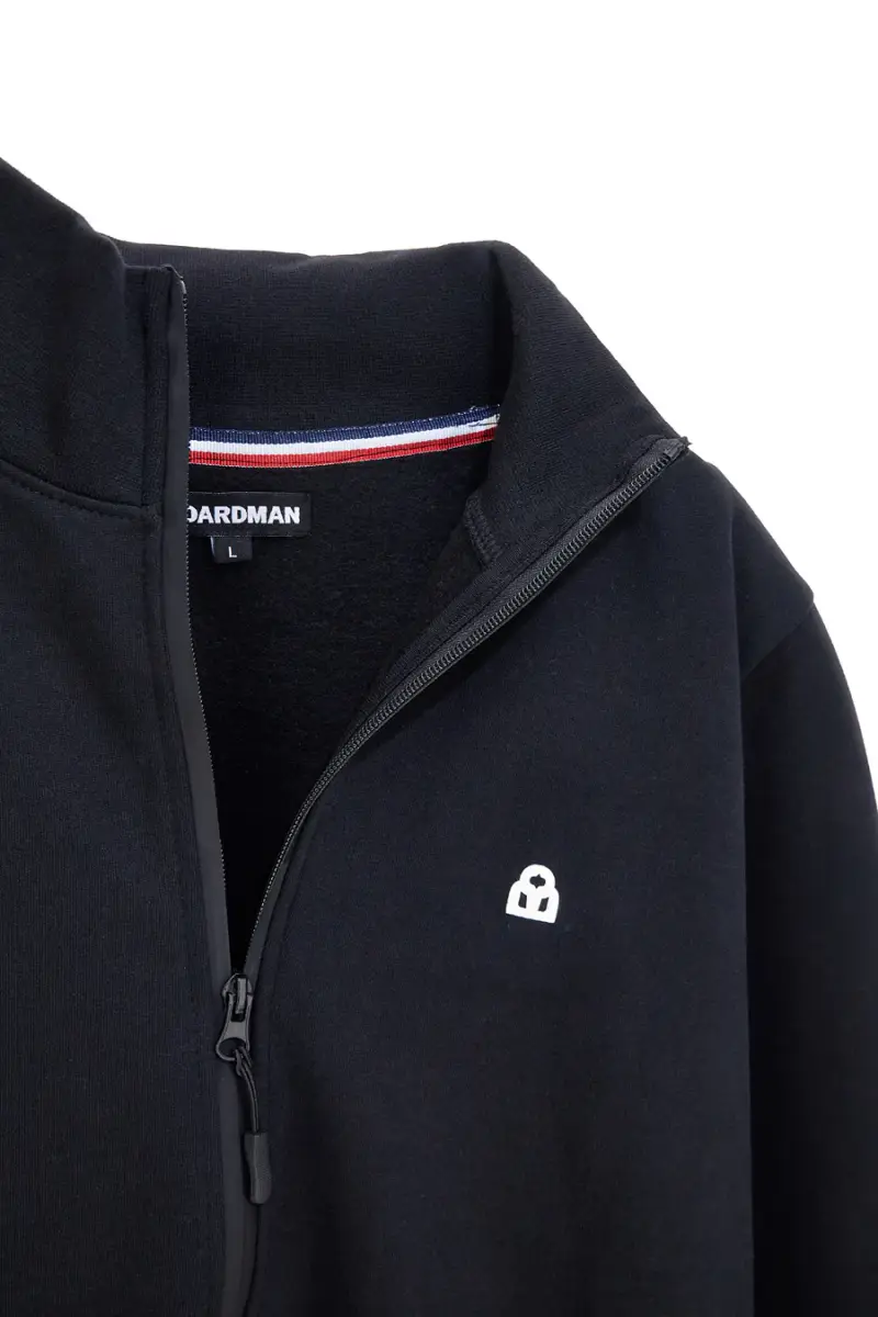 Felpa nera con zip intera e collo alto interno caldo felpato Boardman NBY327 [NERO] miniatura 5