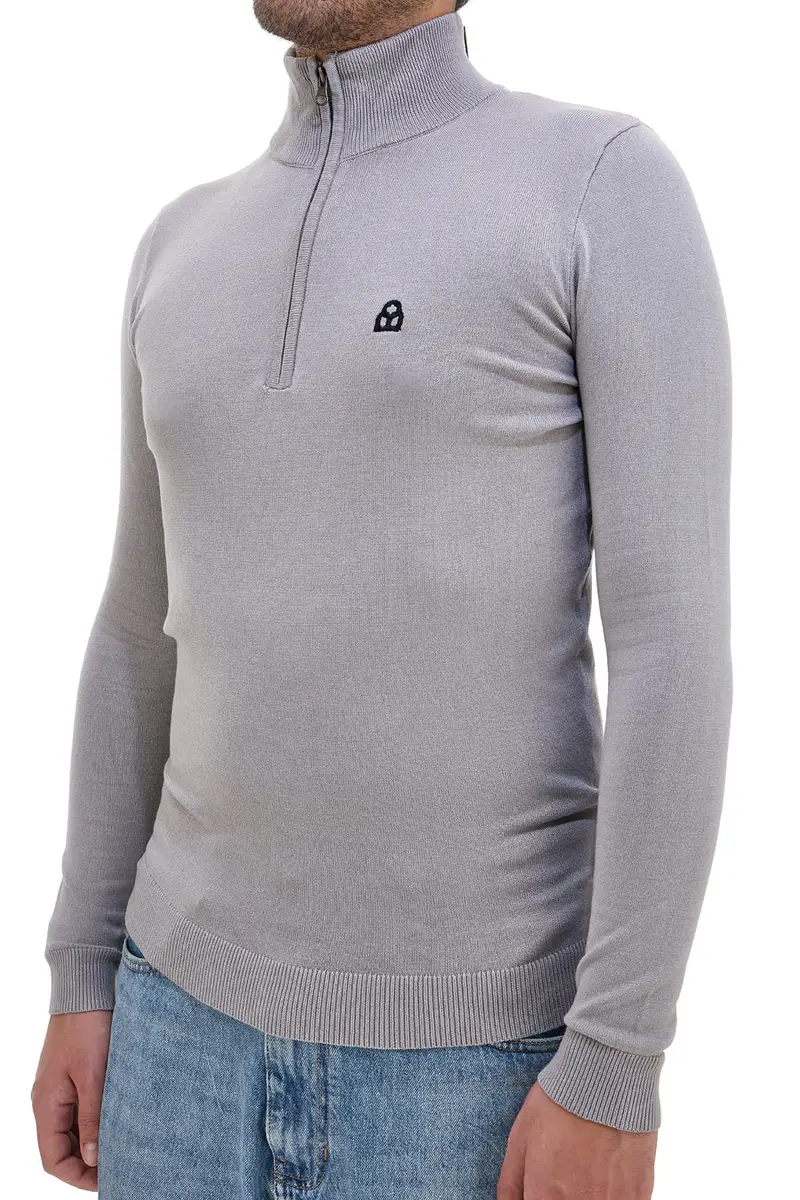 Pullover grigio con mezza cerniera BOARDMAN NBY8017 [GRIGIO]