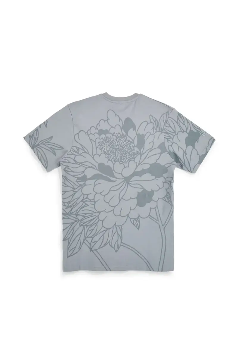T-shirt in cotone grigia con stampa floreale Boardman Alpha pt-t-9063 [GRIGIO CHIARO] miniatura 3
