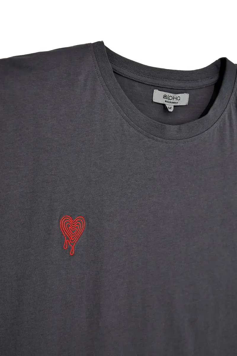 T-shirt in cotone grigia con stampa grafica Boardman Alpha pt-t-9064 [GRIGIO SCURO] miniatura 4