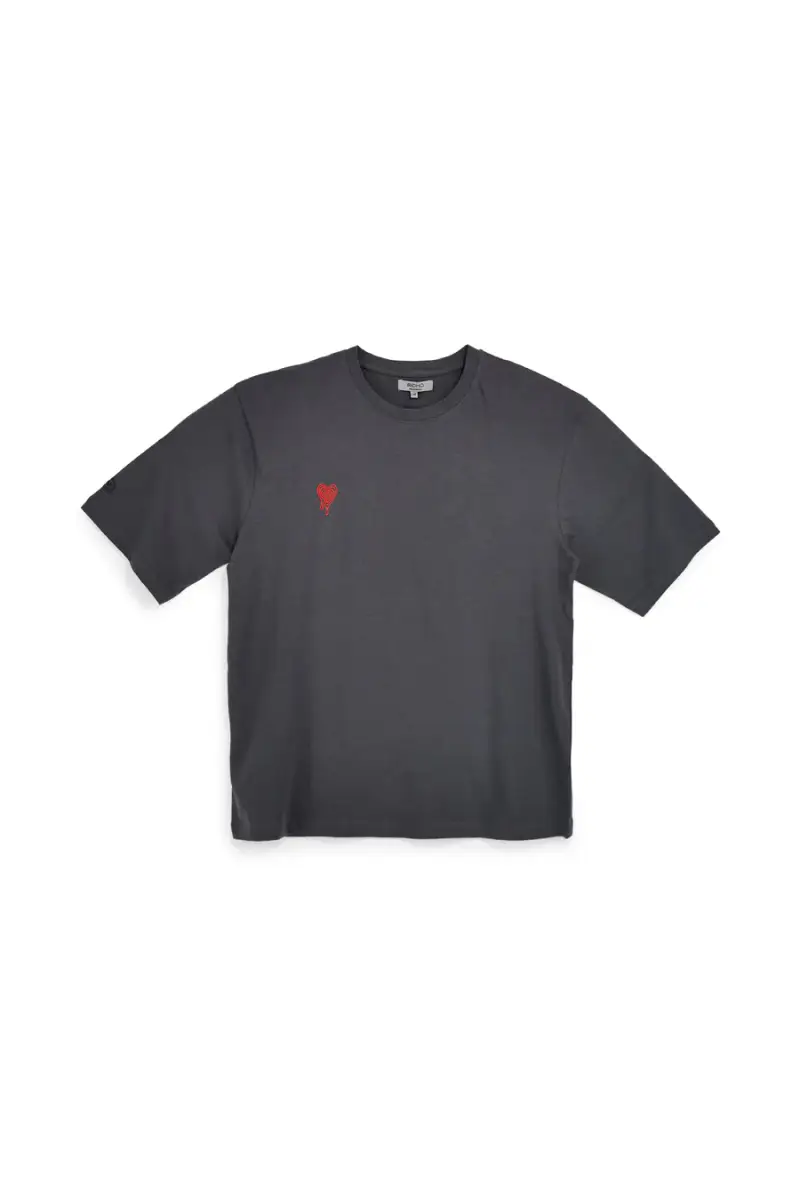 T-shirt in cotone grigia con stampa grafica Boardman Alpha pt-t-9064 [GRIGIO SCURO]