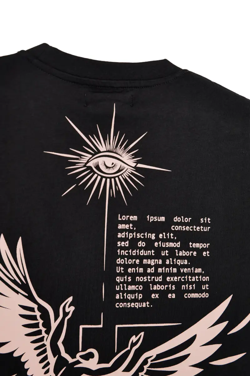 T-shirt in cotone nera con stampa grafica Boardman Alpha pt-t-9062 [NERO] miniatura 4