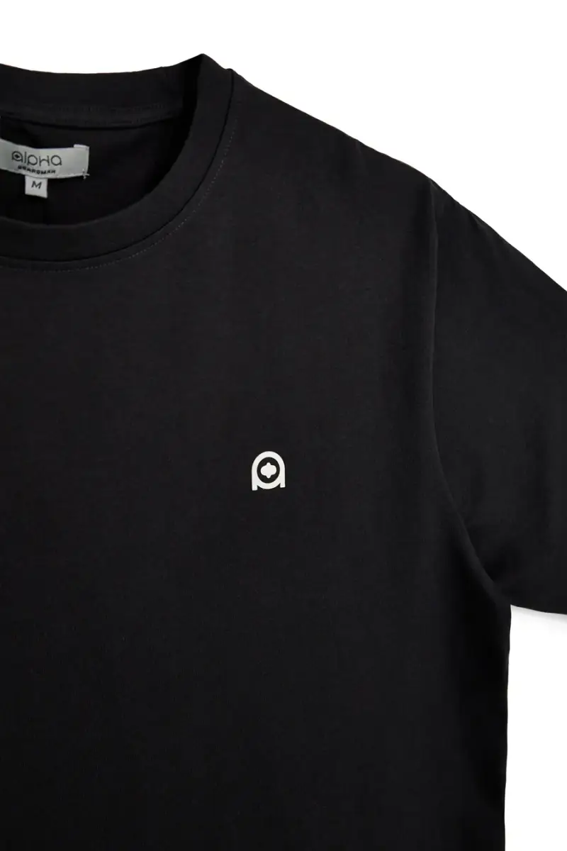 T-shirt in cotone nera con stampa grafica Boardman Alpha pt-t-9074 [NERO] miniatura 2