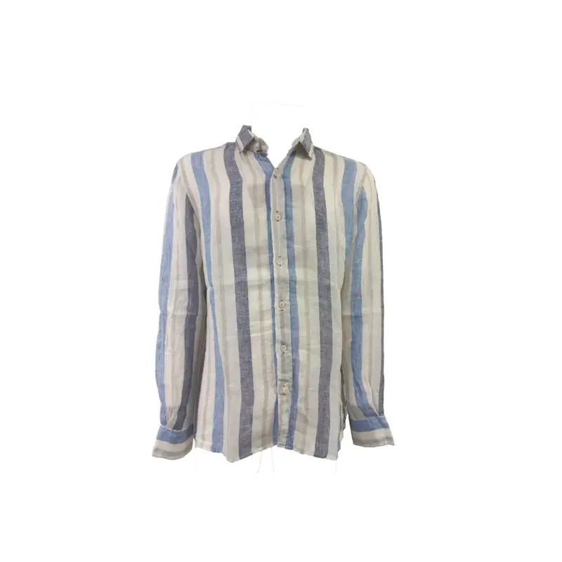 Bob - Camicia Lino A Righe Blu/beige P24TUTOR288