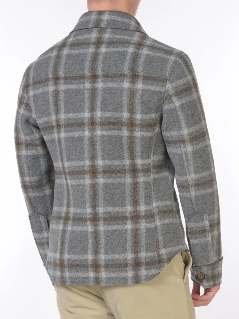 giacca da uomo Bob a camicia a quadri Grigio miniatura 2