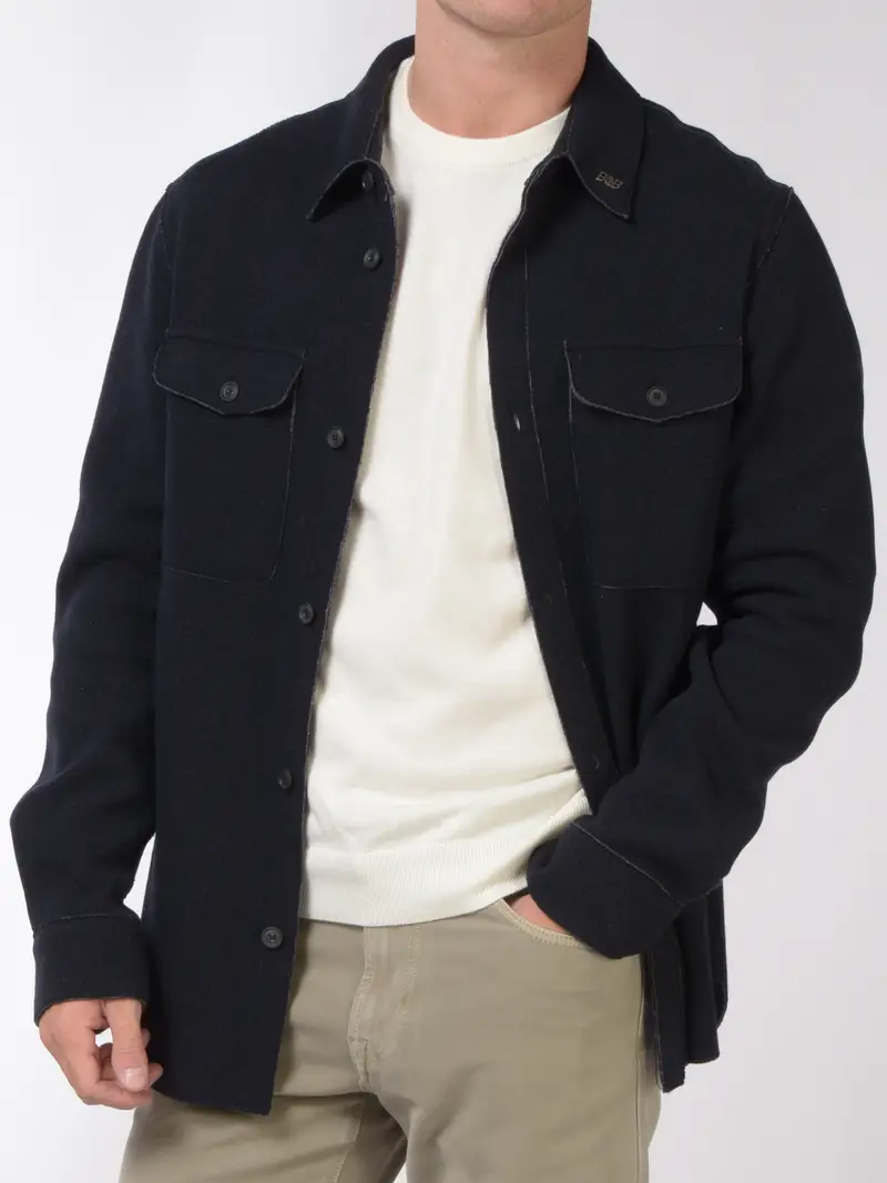 giacca da uomo Bob a camicia taglio vivo Blu