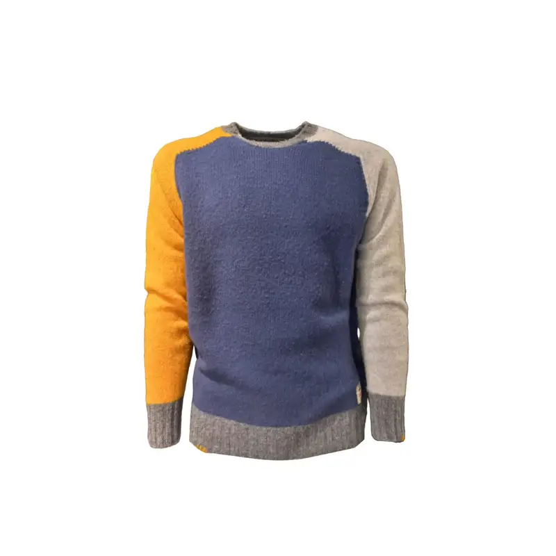 Maglia Girocollo Lana Color Block Beige A24NASH