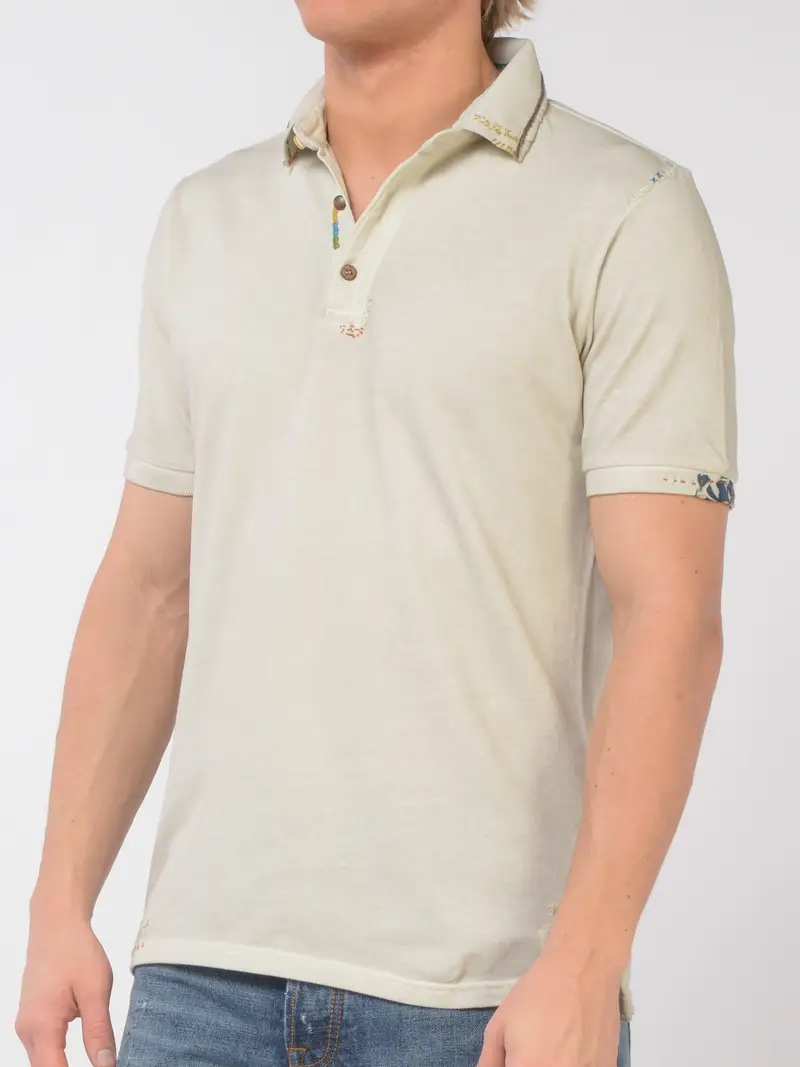 polo da uomo Bob vintage con applicazioni Grigio