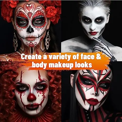 BOBISUKA Pittura per il viso e il corpo con 3 spugne Kit per la pittura del viso per adulti di grande capacità a base miniatura 3