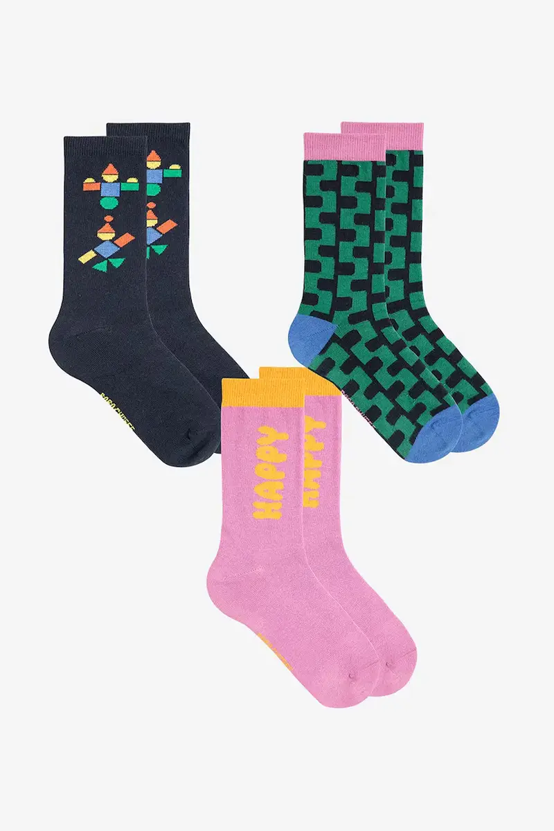 calzini per bambini Happy pacco da 3 Rosa