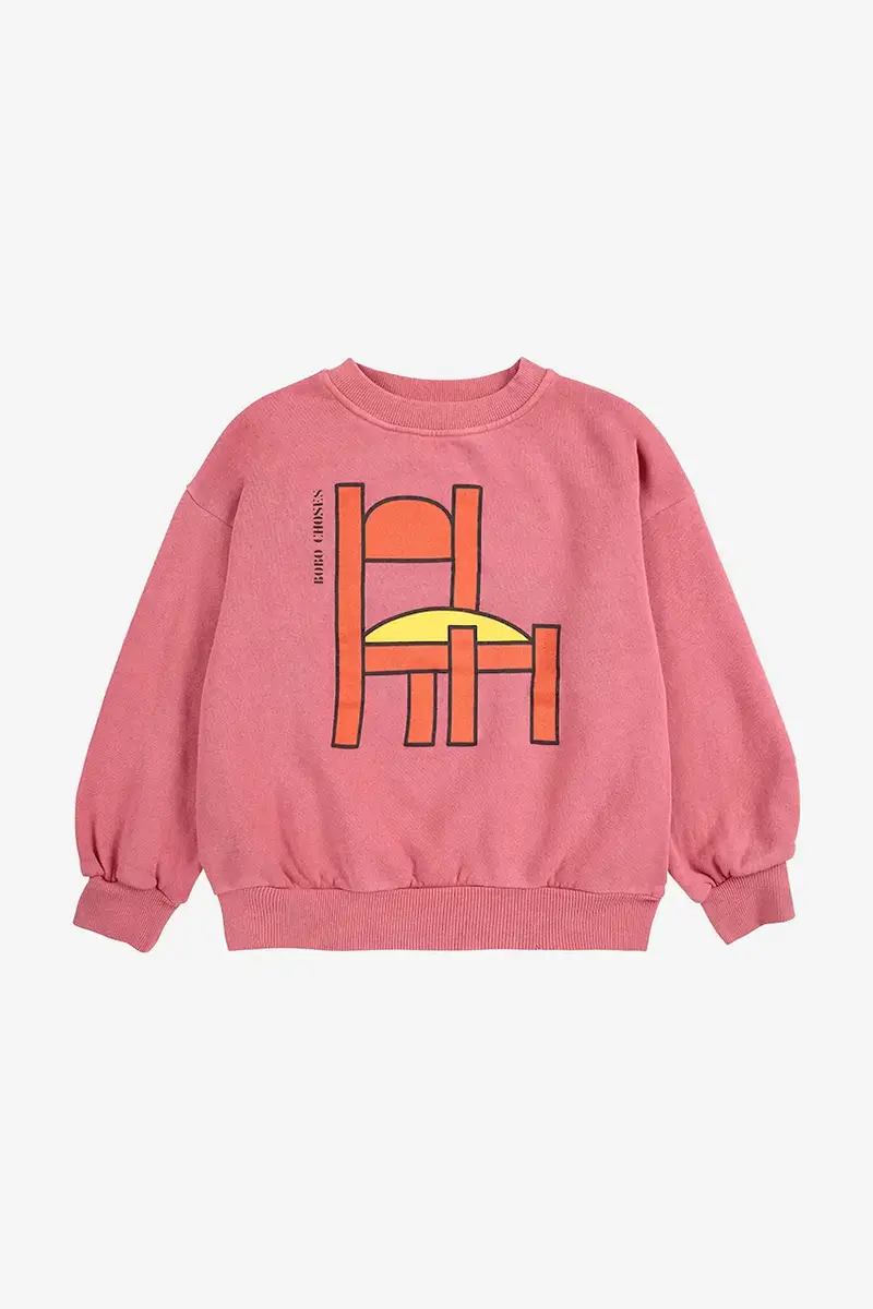 felpa in cotone bambino/a Chair colore rosa con cappuccio 225AC034 miniatura 2