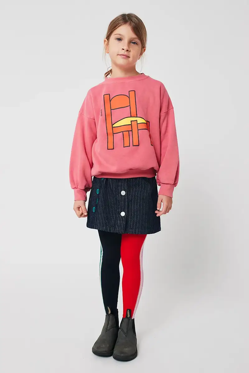 felpa in cotone bambino/a Chair colore rosa con cappuccio 225AC034 miniatura 4