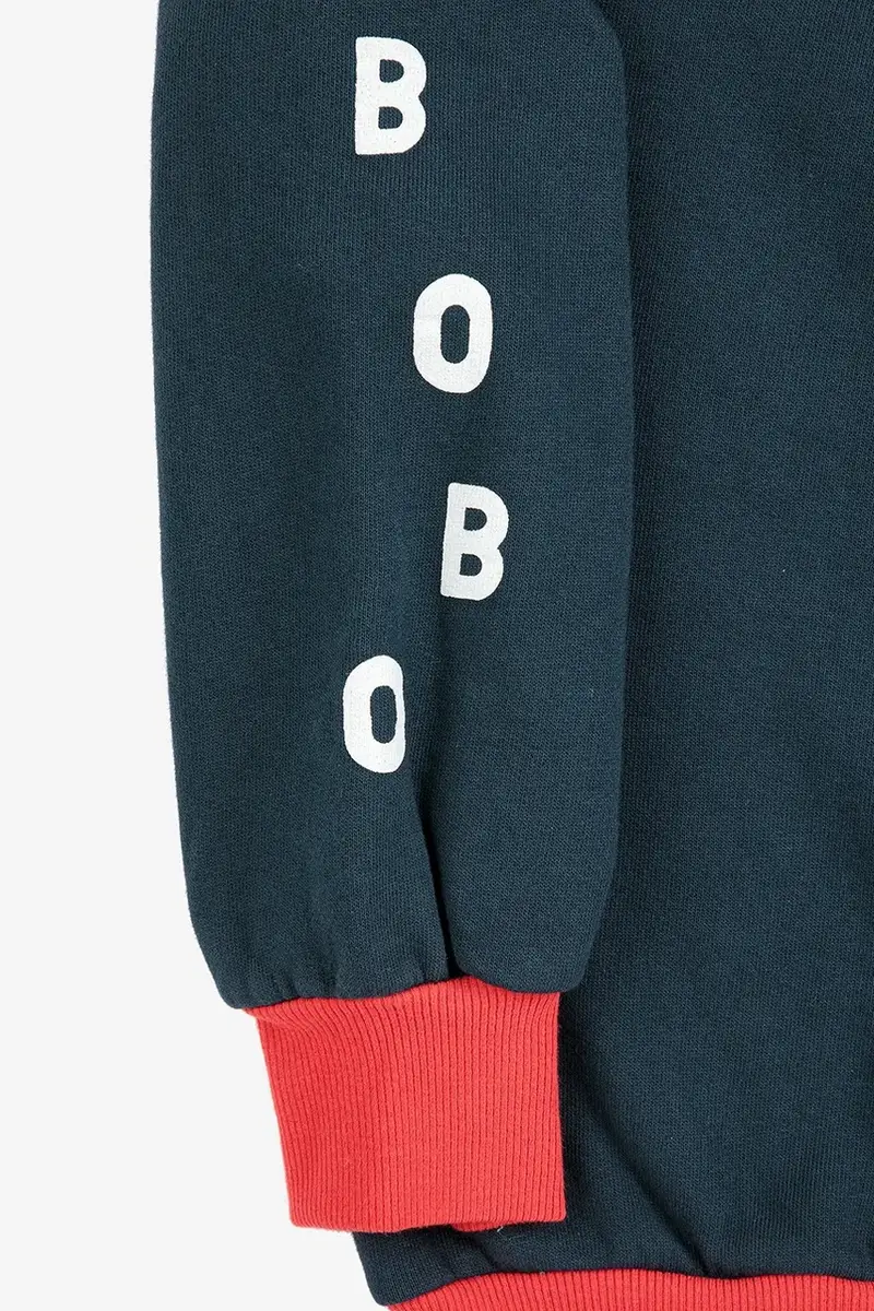 felpa in cotone bambino/a colore blu navy 225AC042 miniatura 4