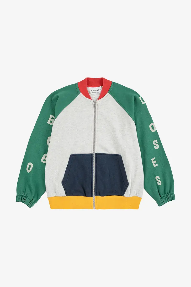 felpa in cotone bambino/a colore grigio 225AC052 miniatura 2