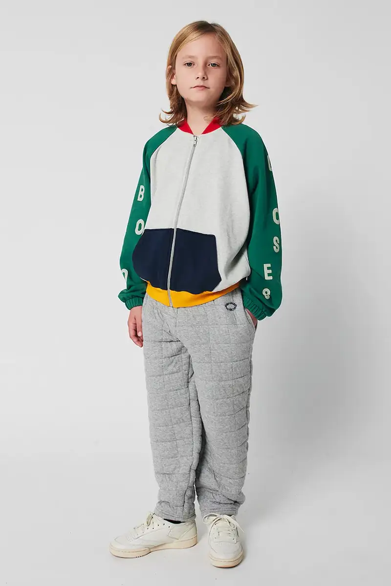 felpa in cotone bambino/a colore grigio 225AC052 miniatura 5