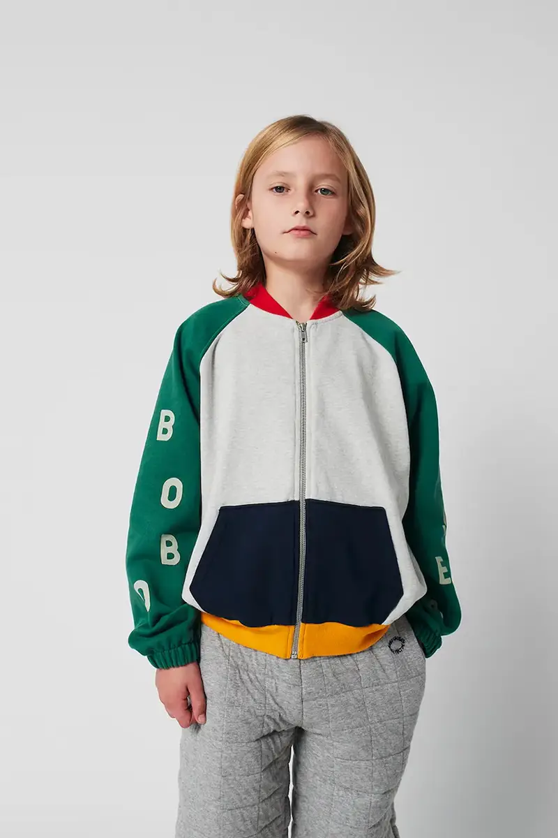 felpa in cotone bambino/a colore grigio 225AC052