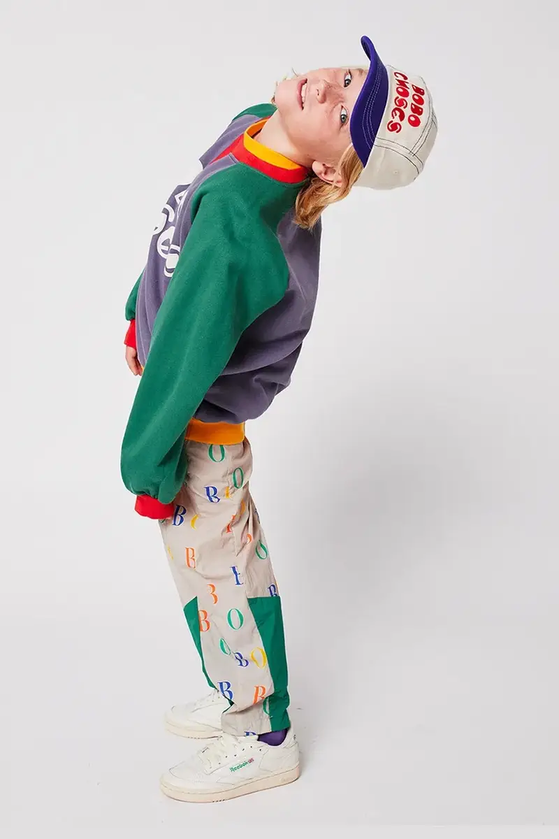 felpa in cotone bambino/a colore grigio 225AC137 miniatura 5