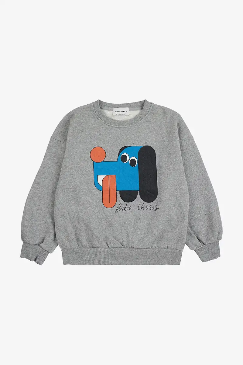 felpa in cotone bambino/a Doggy Mate colore grigio 225AC031 miniatura 2