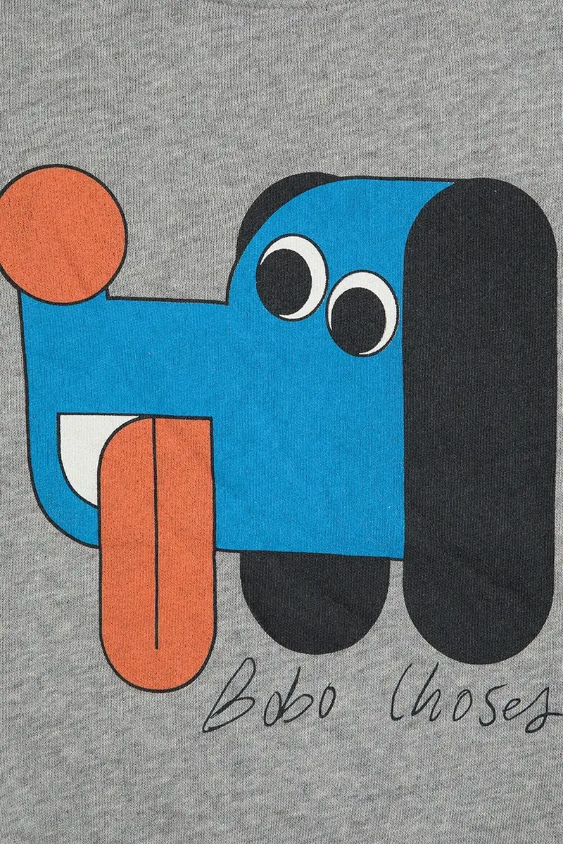 felpa in cotone bambino/a Doggy Mate colore grigio 225AC031 miniatura 3