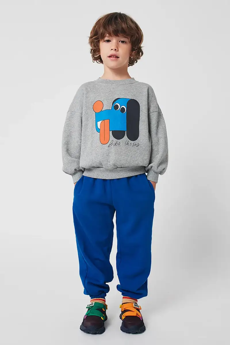 felpa in cotone bambino/a Doggy Mate colore grigio 225AC031 miniatura 5