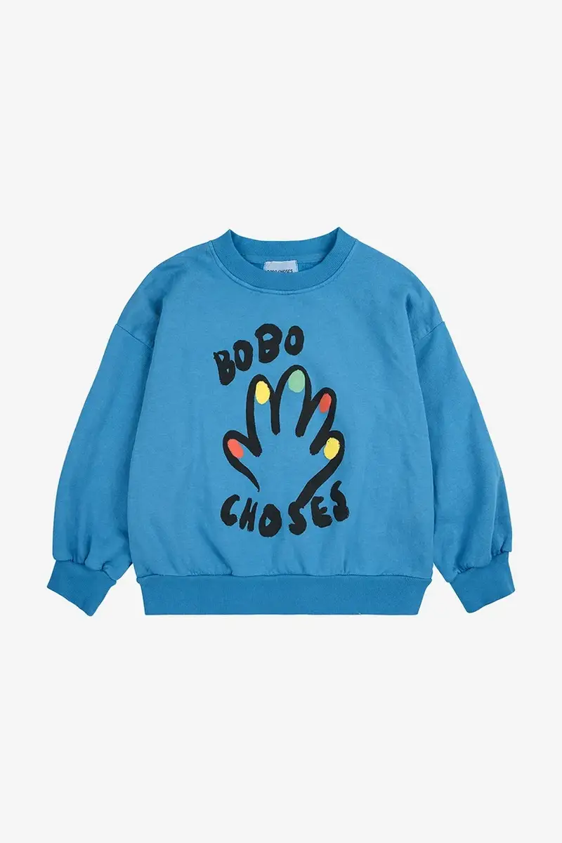 felpa in cotone bambino/a High Five colore blu 225AC035 miniatura 2
