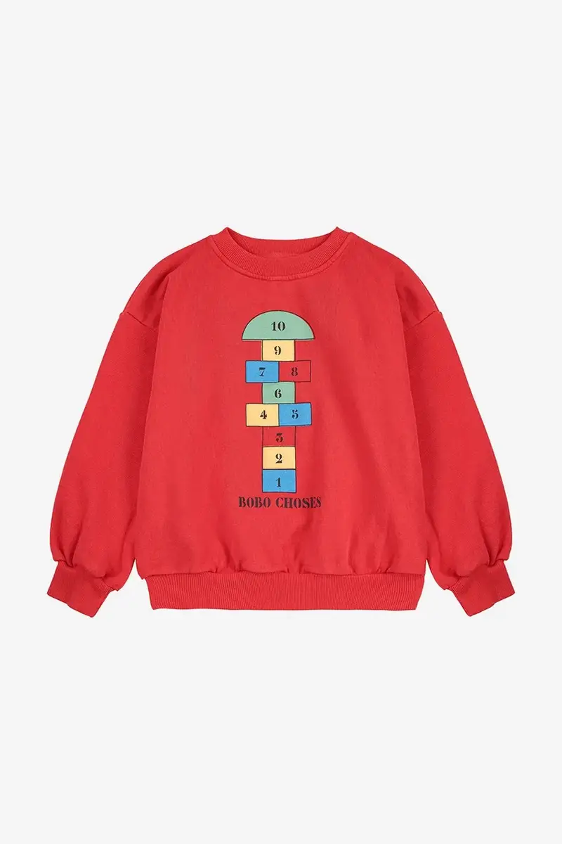 felpa in cotone bambino/a Hopscotch colore rosso 225AC036 miniatura 2