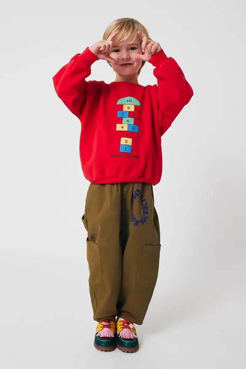 felpa in cotone bambino/a Hopscotch colore rosso 225AC036 miniatura 4