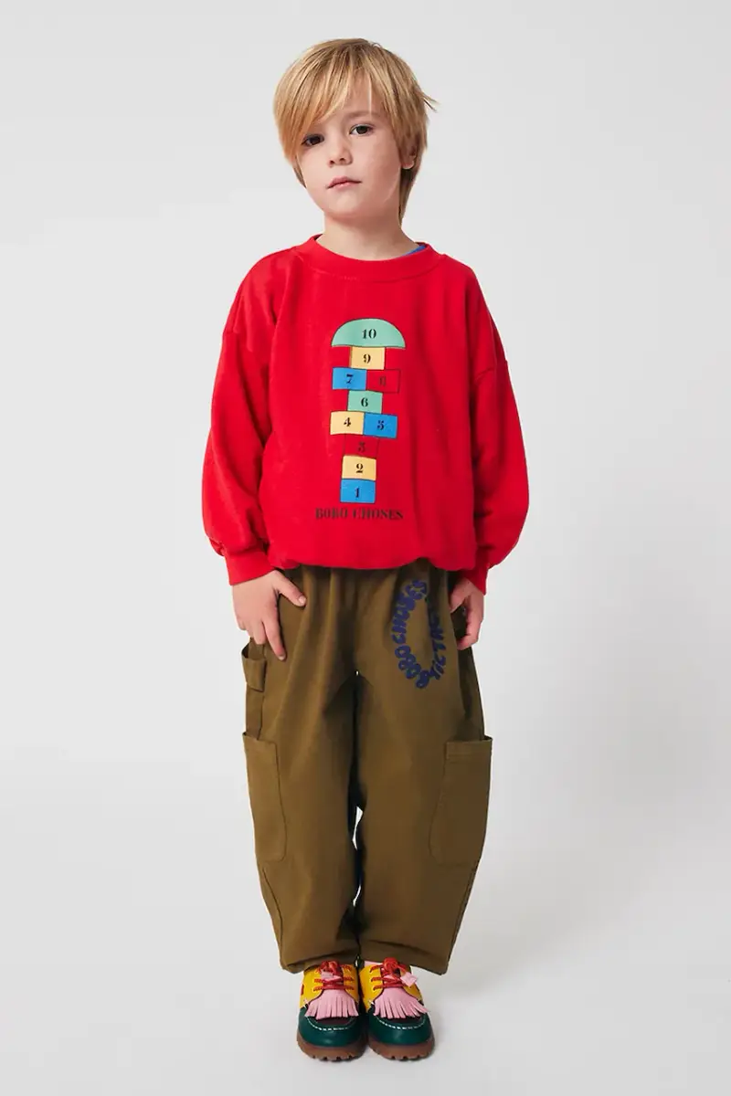 felpa in cotone bambino/a Hopscotch colore rosso 225AC036 miniatura 5