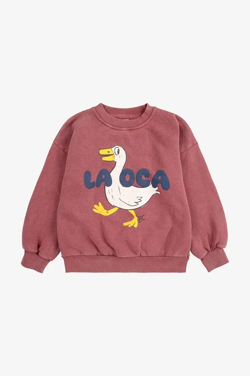 felpa in cotone bambino/a La Oca colore rosso 225AC029 miniatura 2