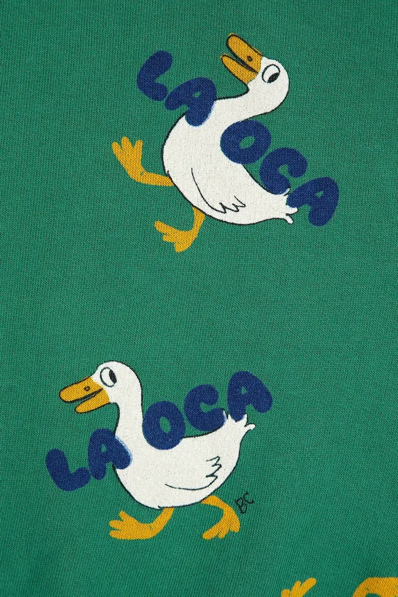 felpa in cotone bambino/a La Oca colore verde 225AC037 miniatura 3