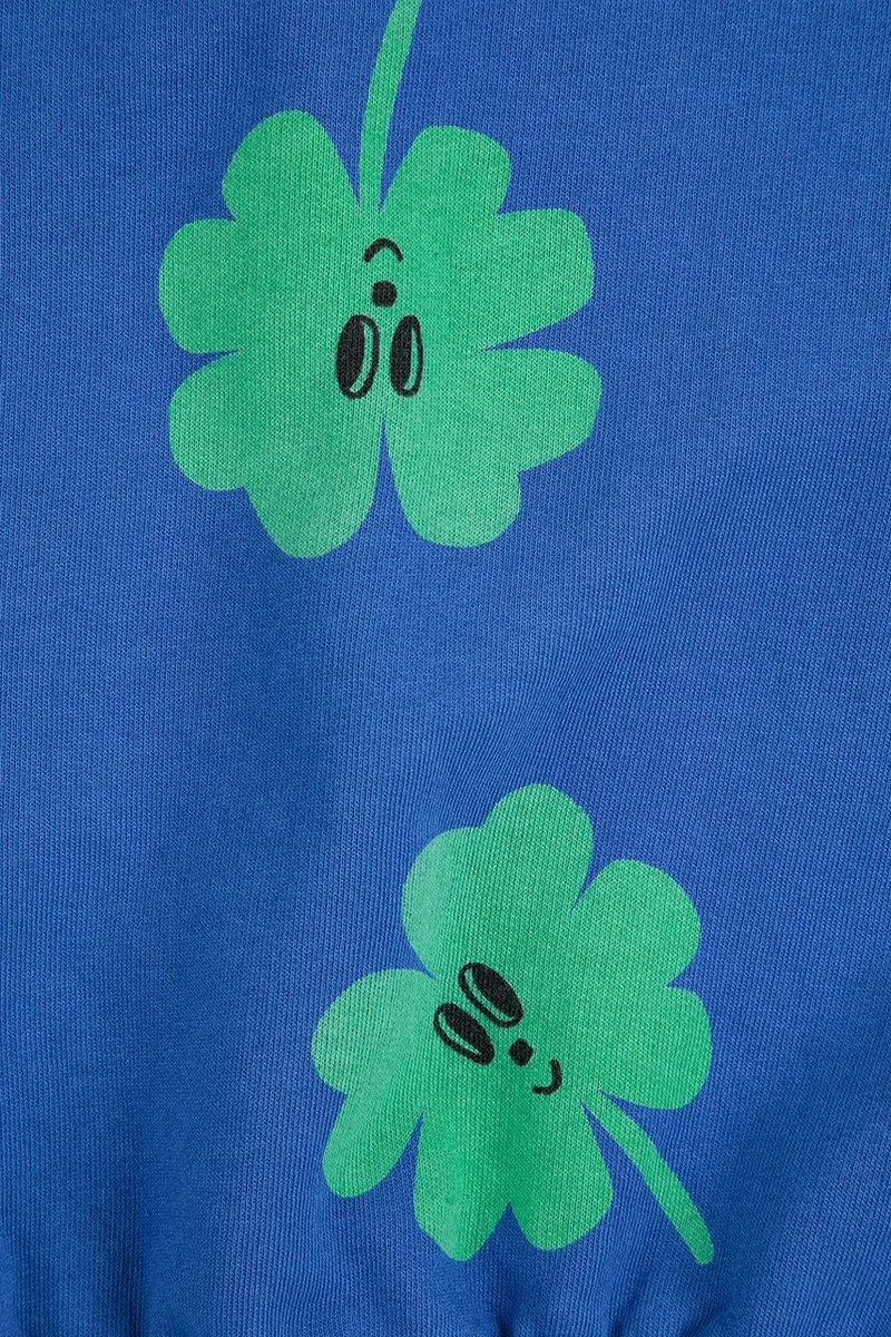 felpa in cotone bambino/a Lucky Clover colore blu 225AC039 miniatura 3